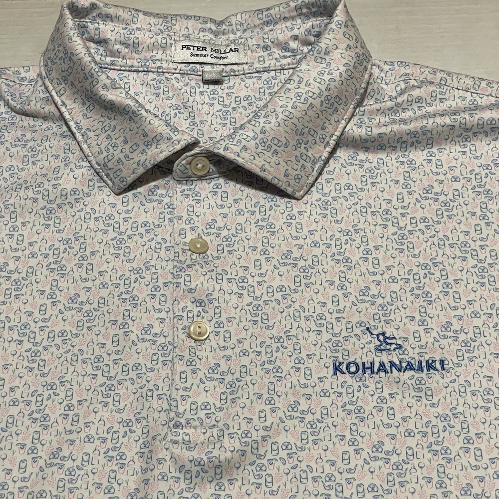 Peter Millar Summer Comfort Kohanaiki Golf‎ Polo Shirt Mens Size XL Performance